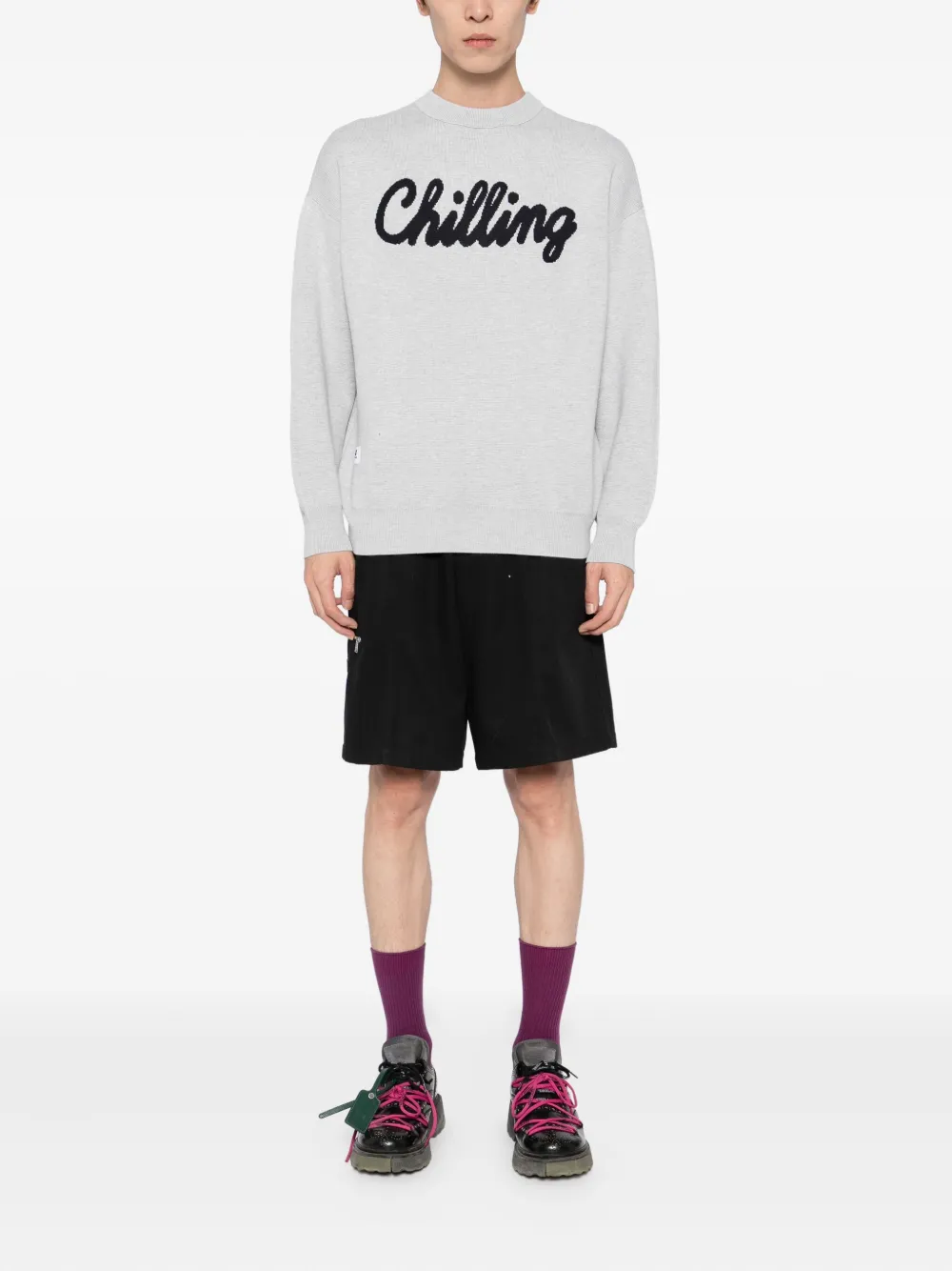 CHOCOOLATE Intarsia trui - Grijs