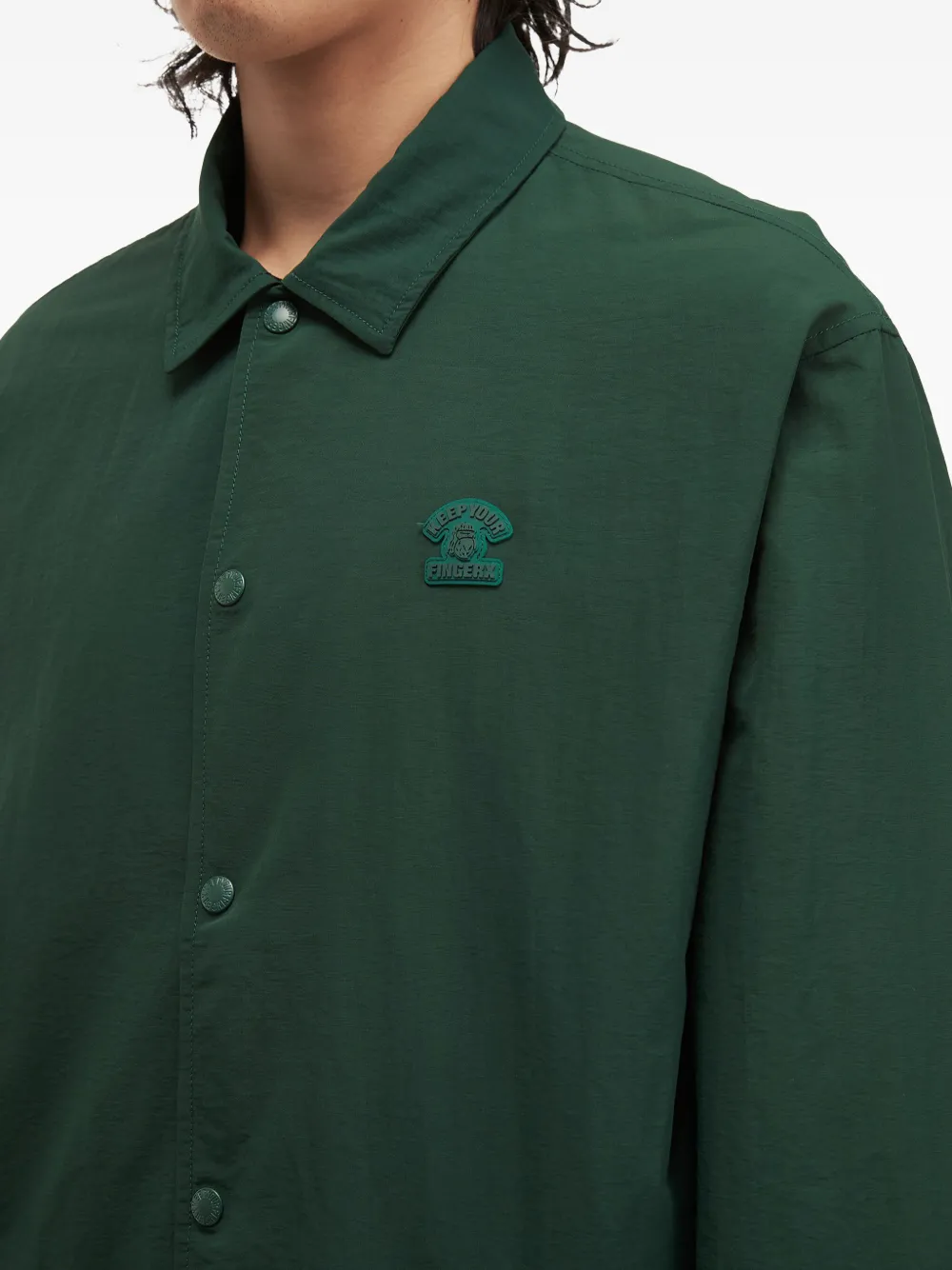 Fingercroxx Logo-patch Jacket In Green