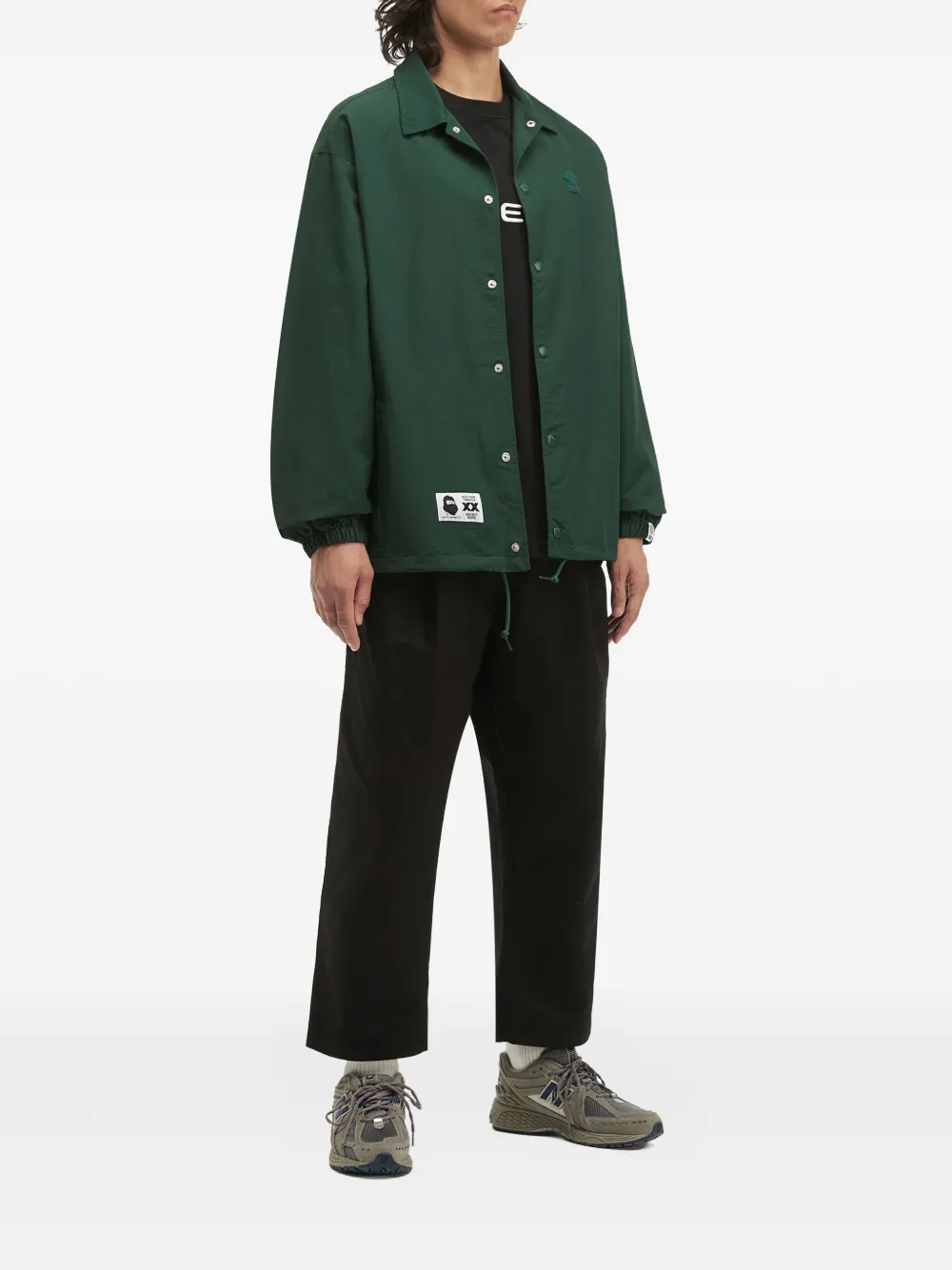 Fingercroxx Logo-patch Jacket In Green