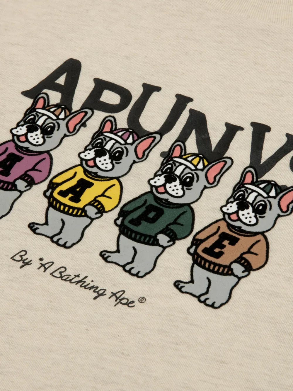 Aape By A Bathing Ape Bulldog Graphic-print T-shirt In Neutral
