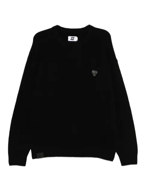 izzue heart-embellished crew-neck sweater