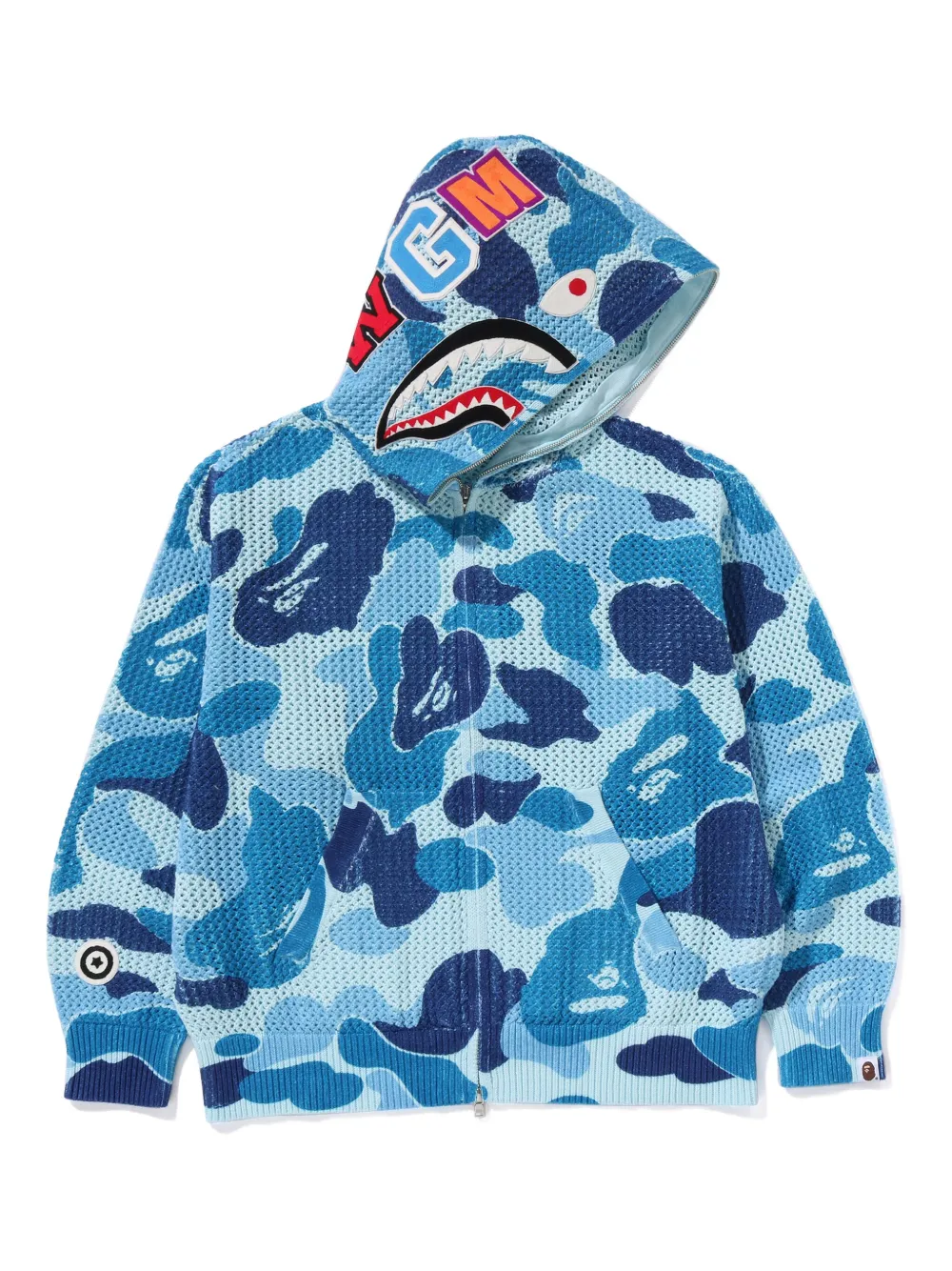 A BATHING APE Hoodie met camouflageprint Blauw