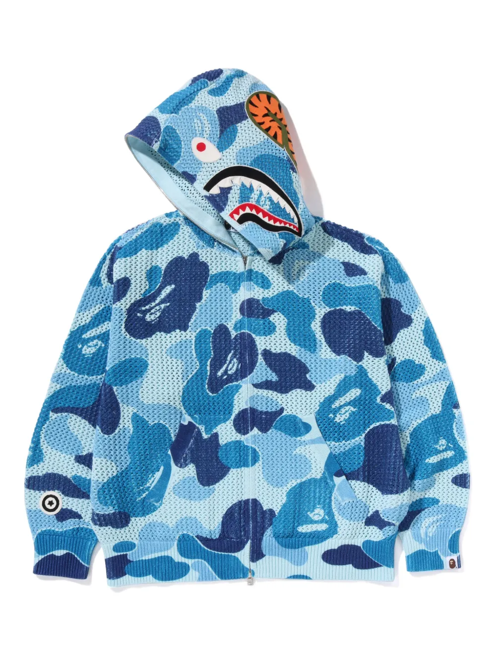 A BATHING APE Hoodie met camouflageprint Blauw