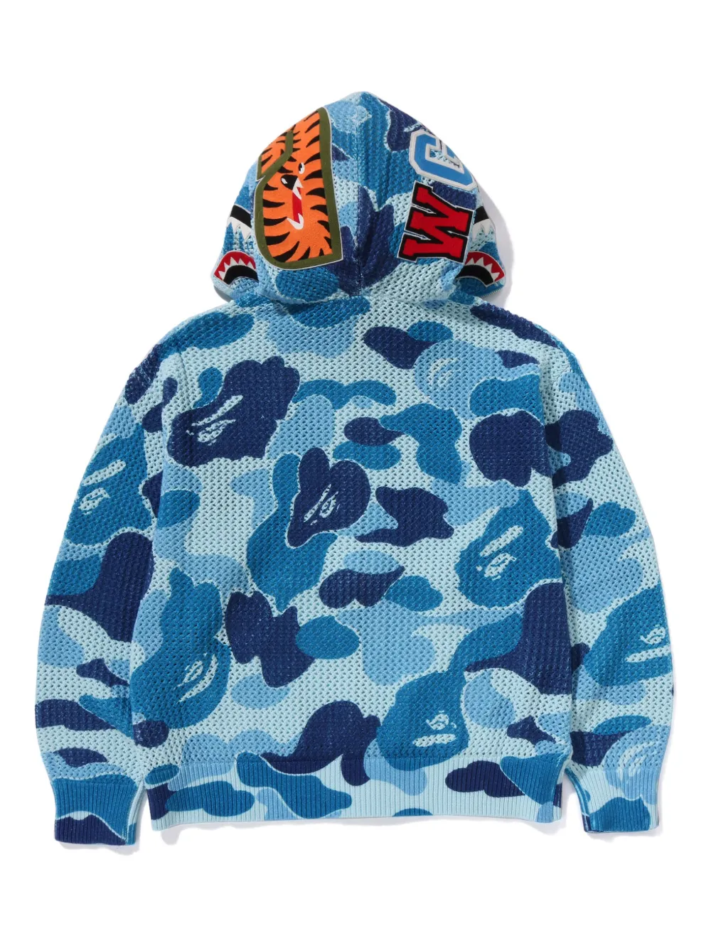 A BATHING APE Hoodie met camouflageprint Blauw