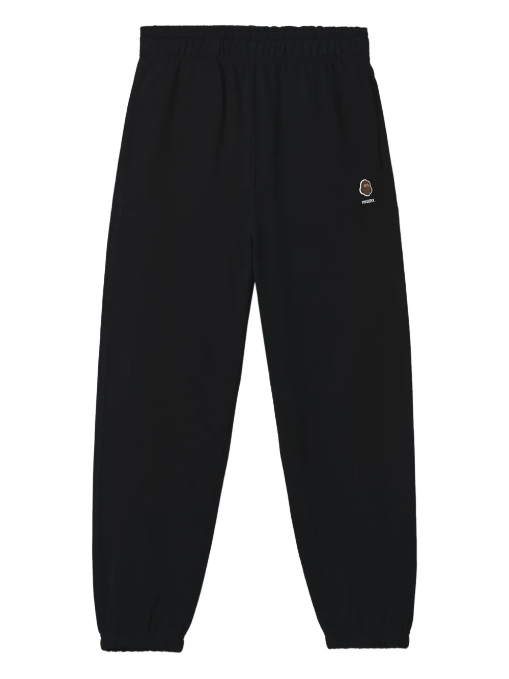 FINGERCROXX embroidered cuffed joggers | Black | Image 1