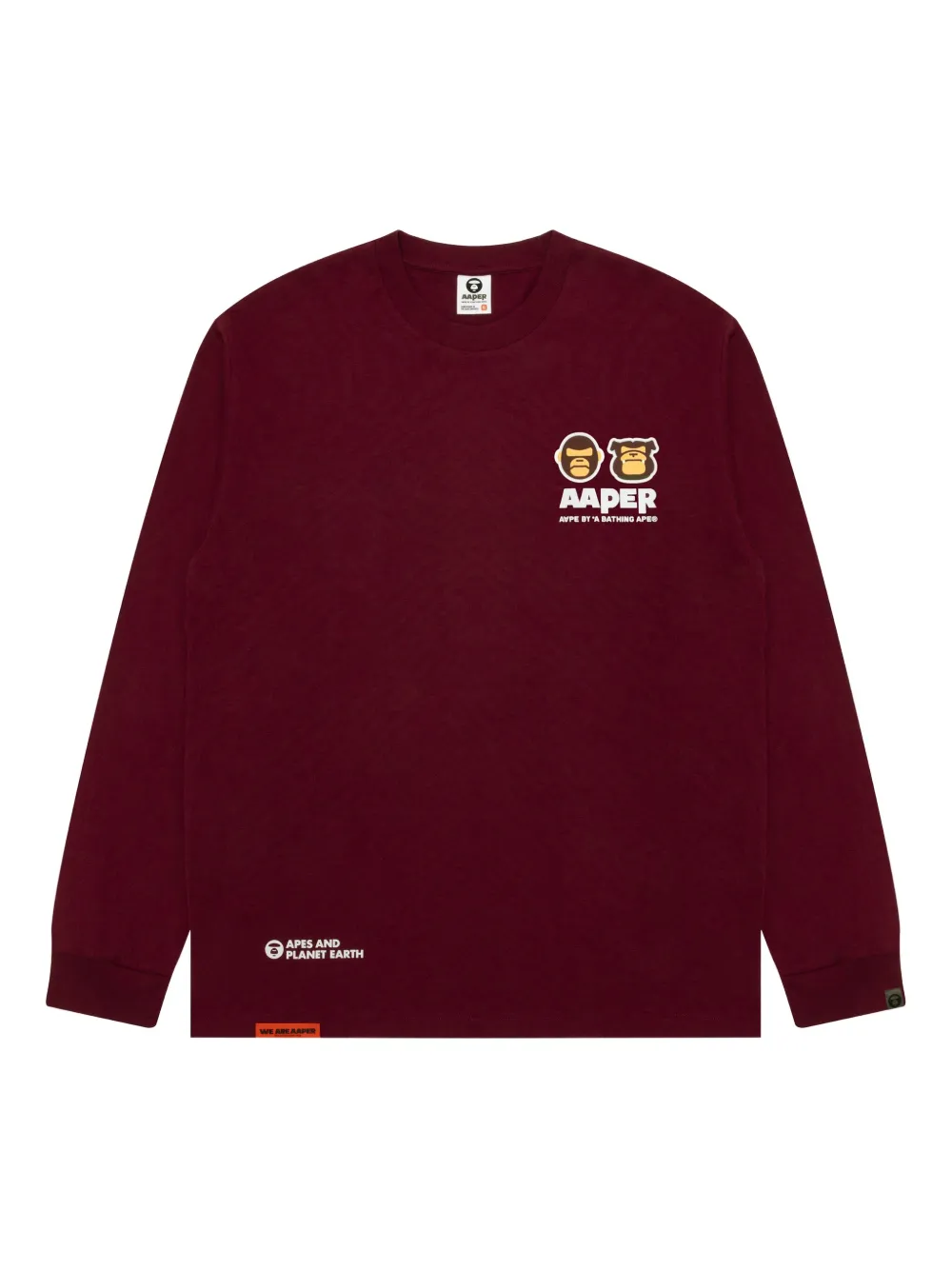 AAPE BY *A BATHING APE T-shirt met lange mouwen Rood