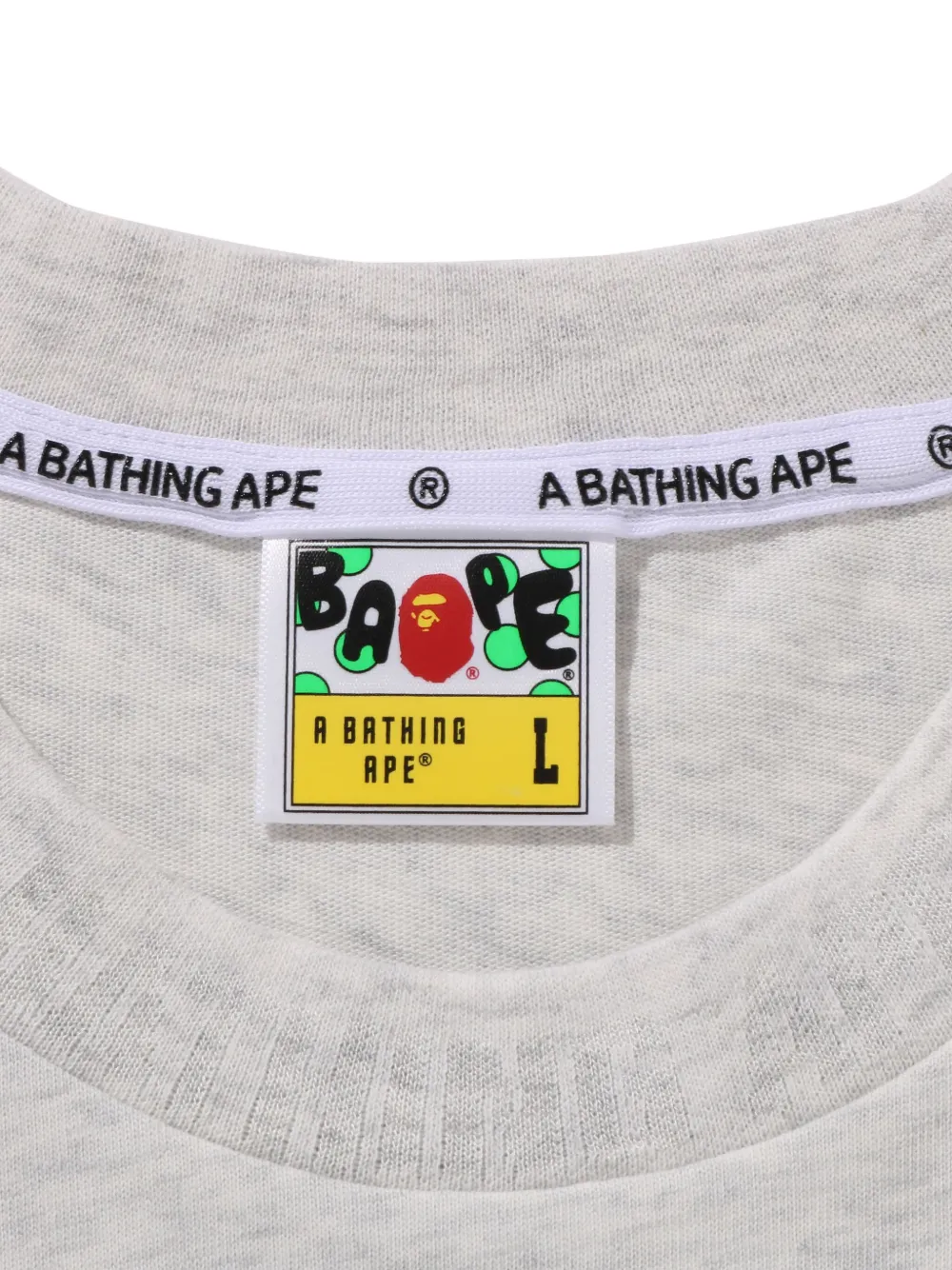 A BATHING APE Head T-shirt met geborduurd logo Grijs