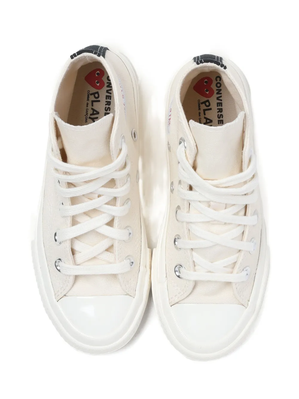 Comme Des Garçons Play Kids heart-logo high-top trainers Neutrals