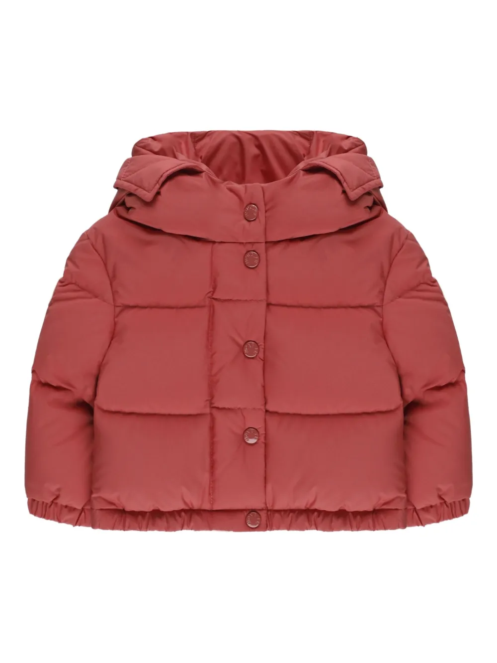 Moncler Enfant フーデッド キルティングジャケット - レッド Moncler Enfant フーデッド キルティングジャケット - レッド