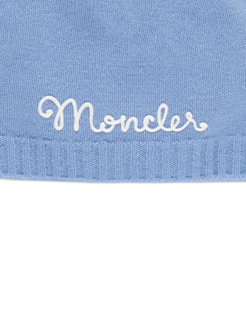 Moncler Enfant Muts met geborduurd logo Blauw