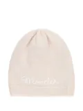Moncler Enfant logo-embroidered beanie - Pink