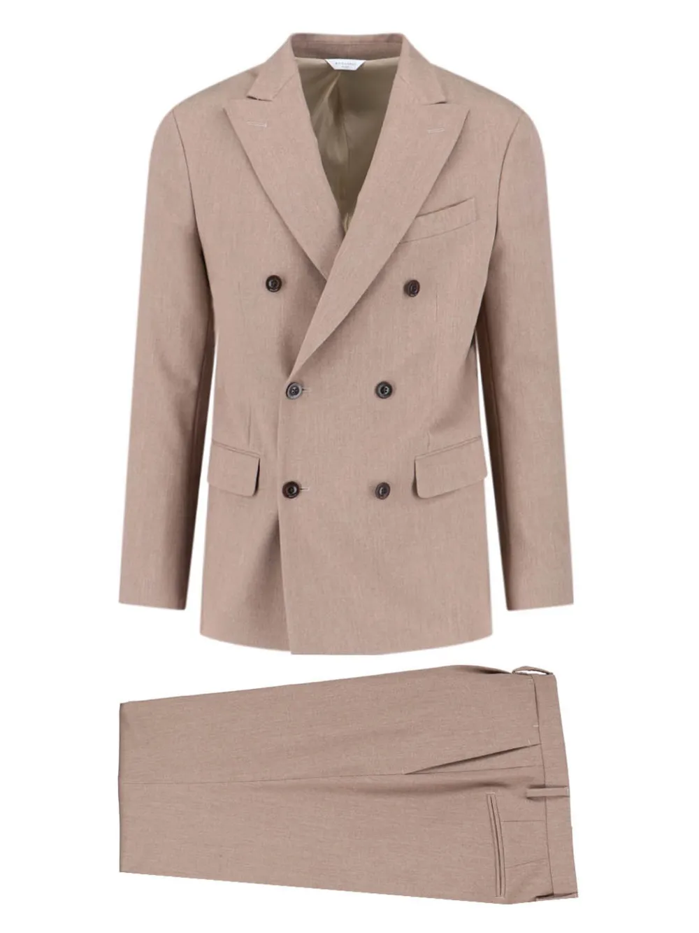 Boglioli detailed double-breasted suit Beige