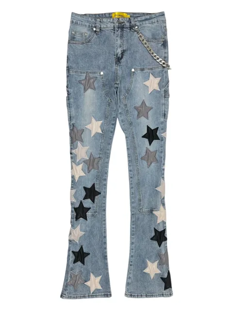 GUAPI star-patches chain-link denim jeans