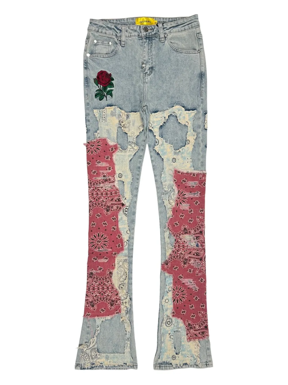GUAPI rose-embroidered jeans | Blue | Image 1