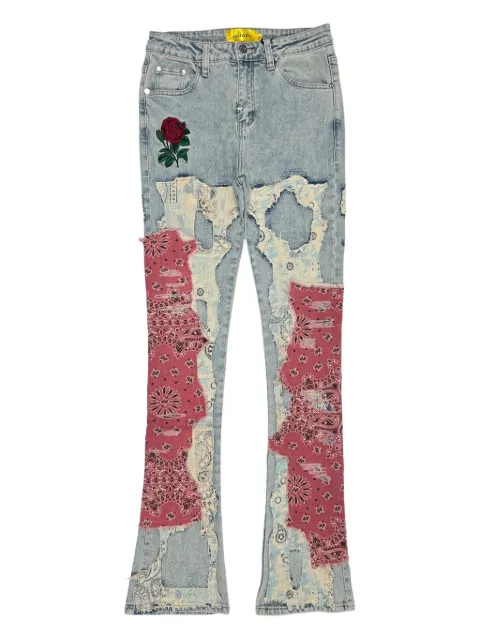 GUAPI rose-embroidered jeans