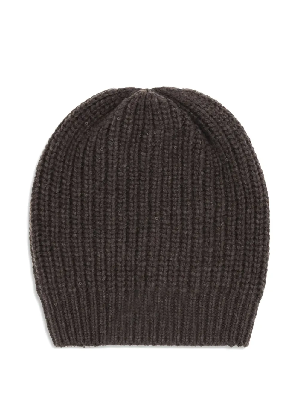 Brunello Cucinelli Ribbed Sequin-embellished Beannie Hat In Brown