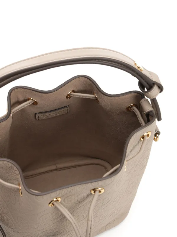Tory Burch T Monogram Pebbled Mini Bucket Bag | Neutrals | FARFETCH