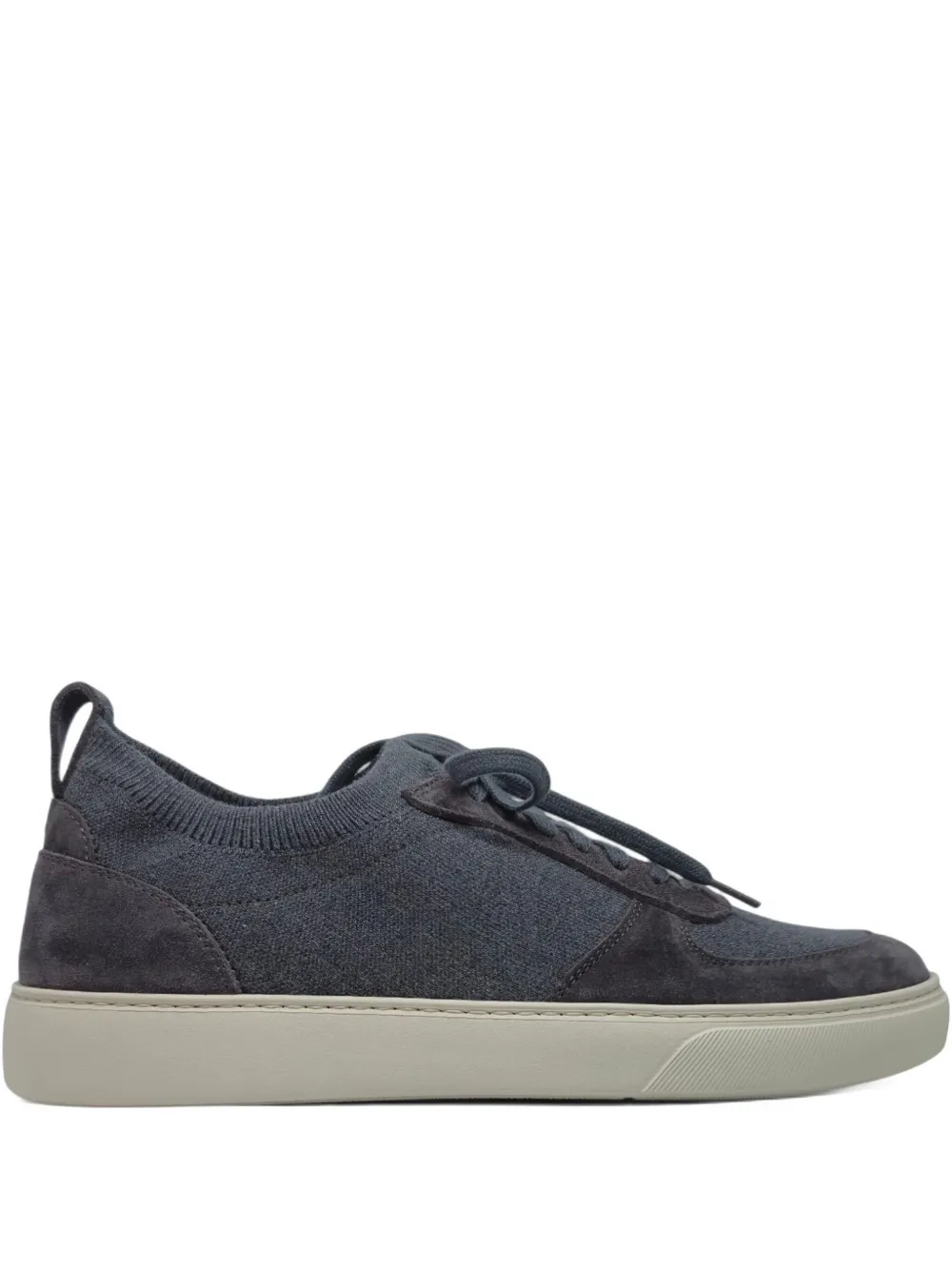 Henderson Baracco knit-suede sneakers Grey