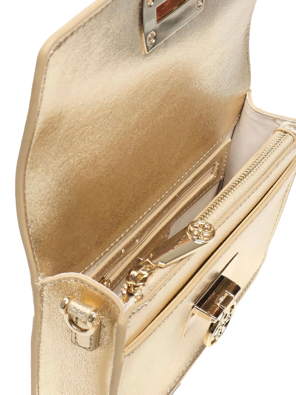 V73 Metallic-effect Chain Shoulder Bag In Neutral