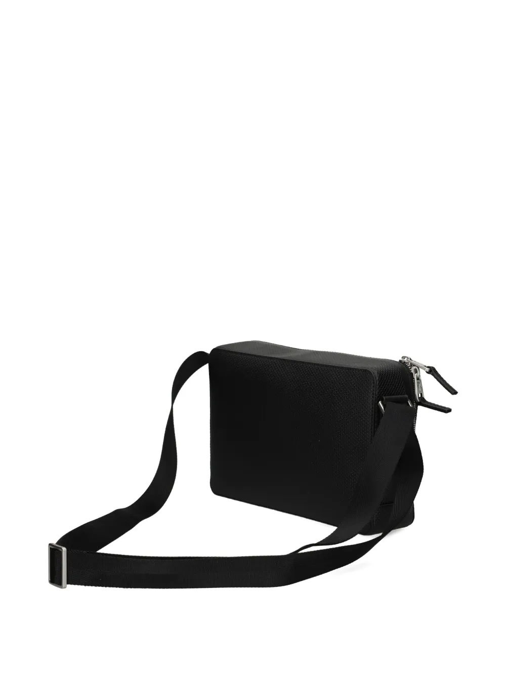 Lacoste textured zip-fastening shoulder bag - Zwart
