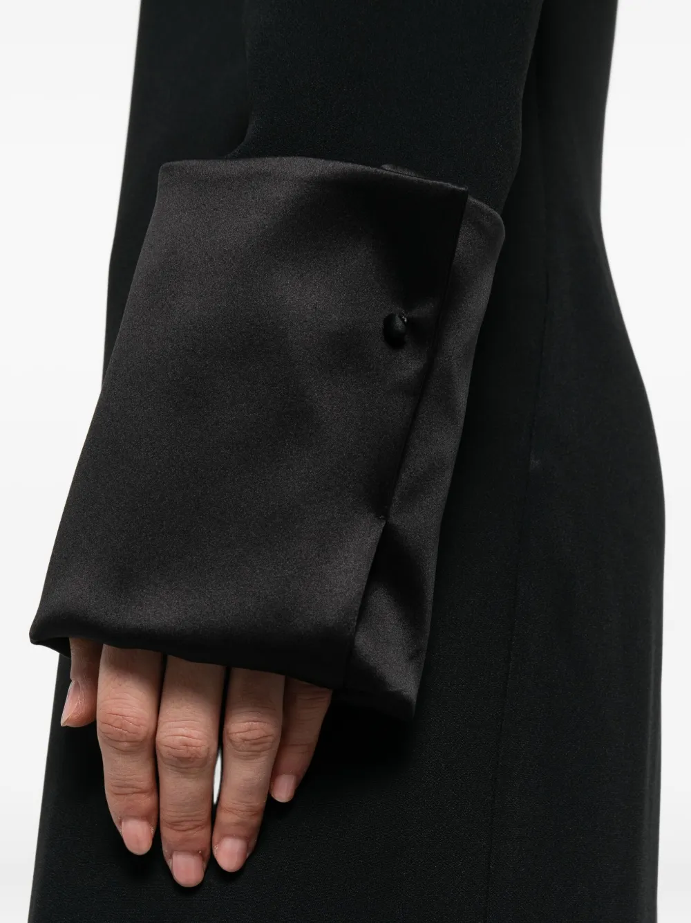 Ermanno Scervino satin-cuff long dress Zwart