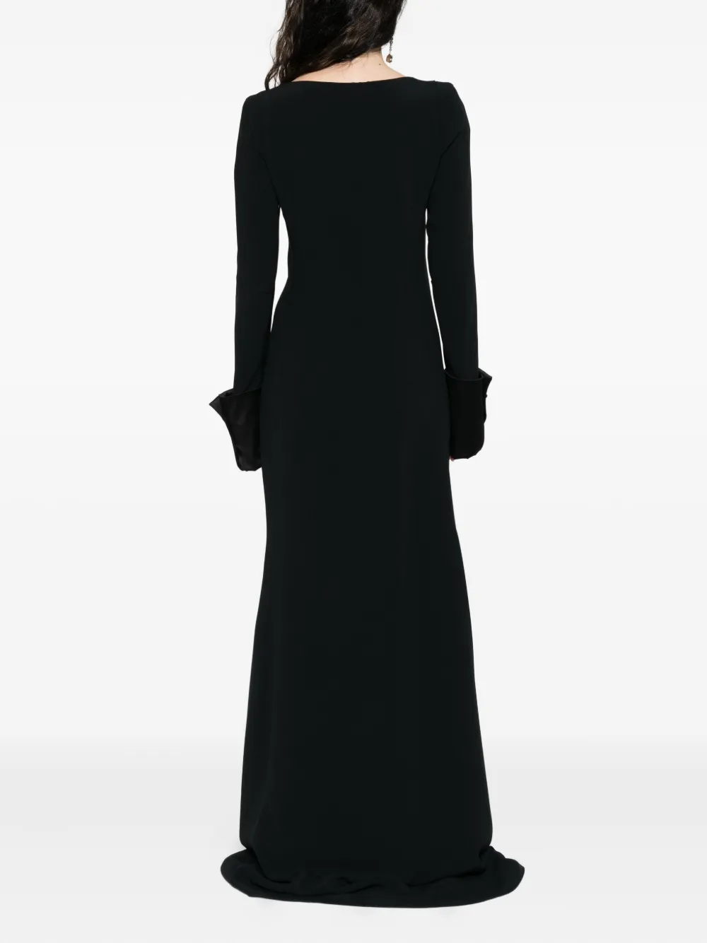 Ermanno Scervino satin-cuff long dress Zwart
