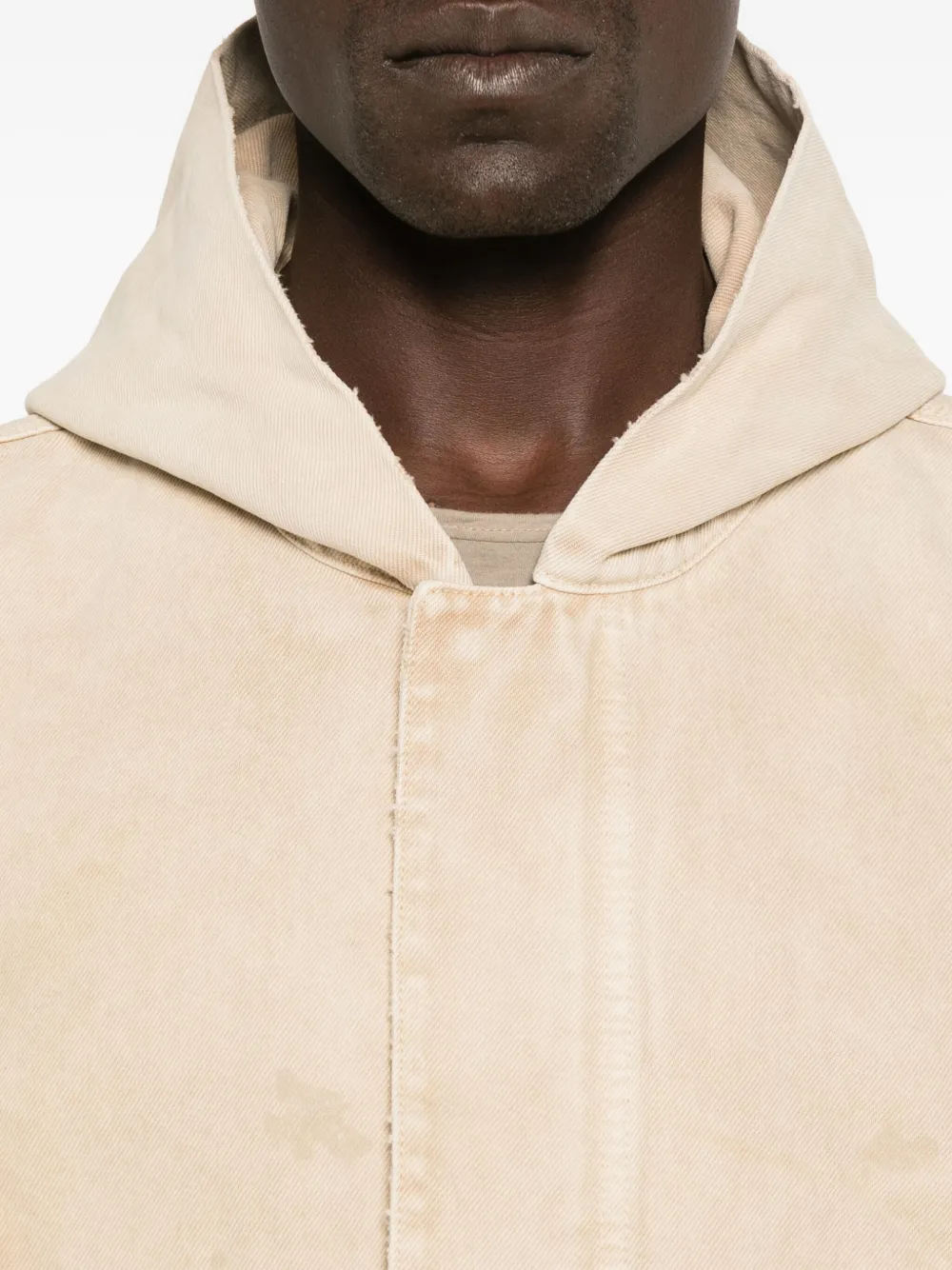 Balenciaga Denim Hooded Jacket In Neutral
