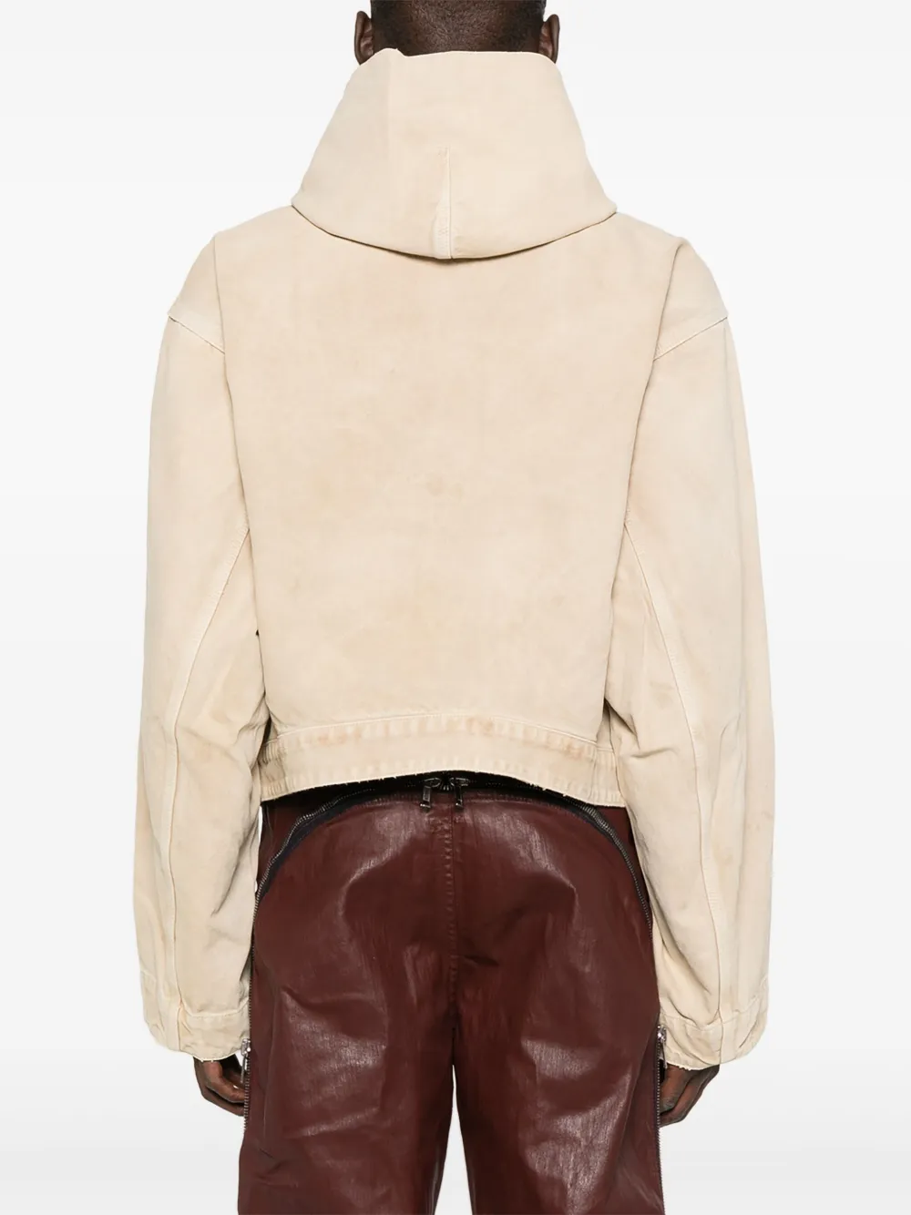 Balenciaga Denim Hooded Jacket In Neutral