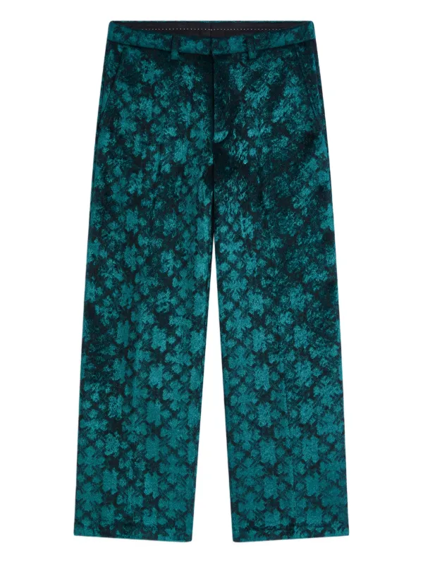 DRIES VAN NOTEN ジャカード パンツ | ブルー | FARFETCH JP