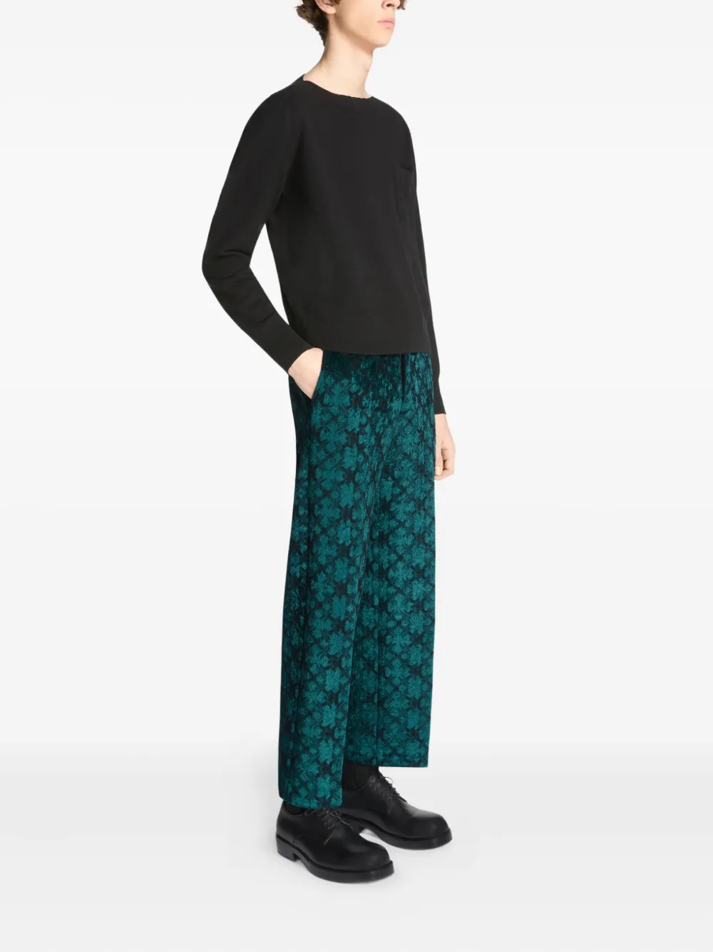 DRIES VAN NOTEN Broek met jacquard Blauw