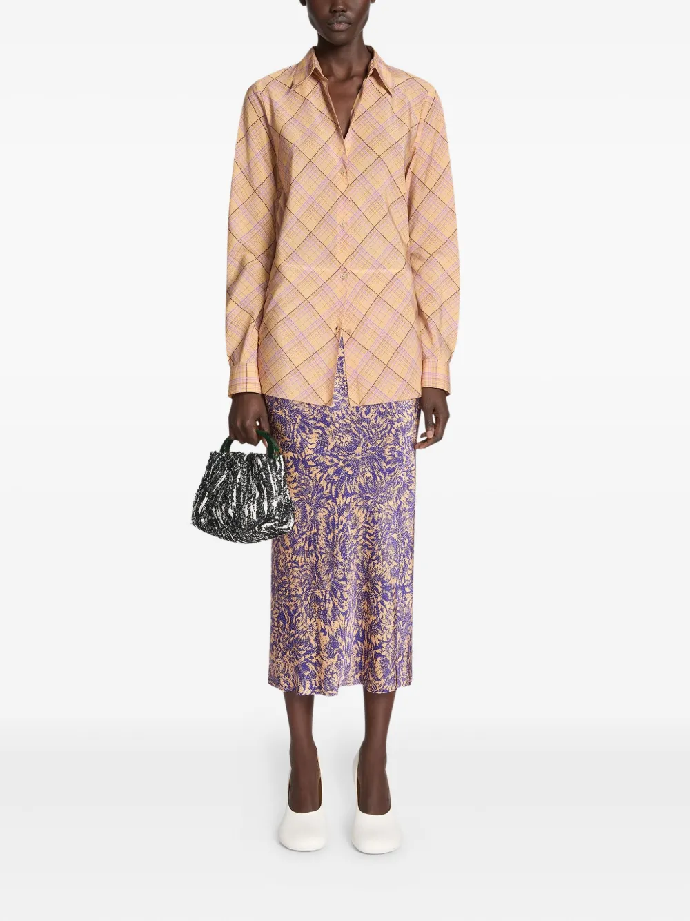 DRIES VAN NOTEN Geruit blouse - Beige