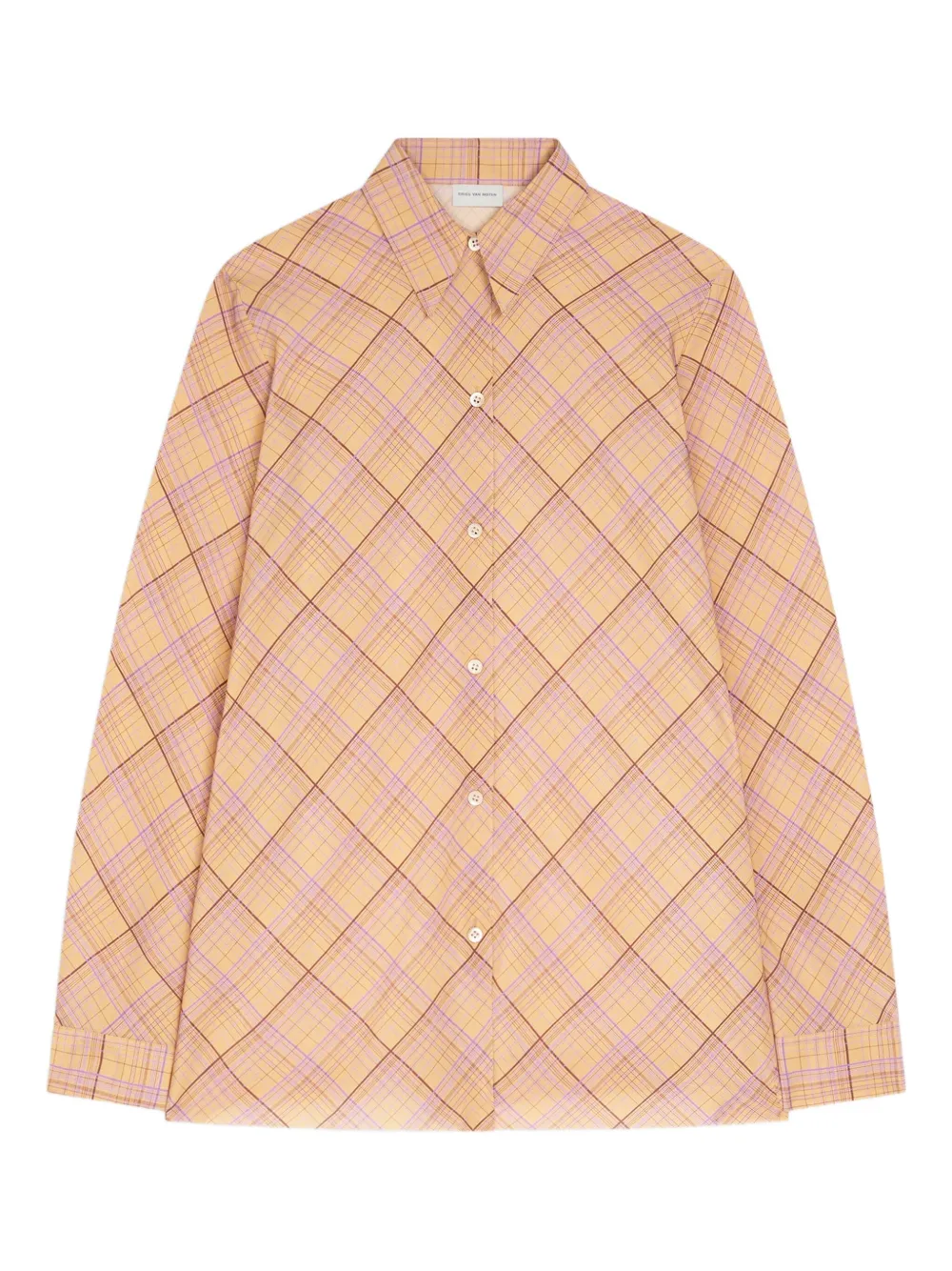 DRIES VAN NOTEN checked-pattern shirt | Neutrals | Image 1
