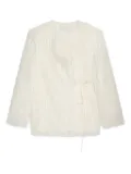 DRIES VAN NOTEN fringed wrap jacket - White