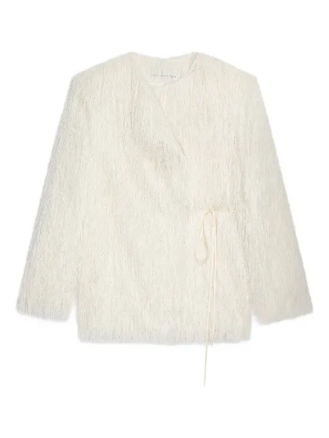 DRIES VAN NOTEN fringed wrap jacket