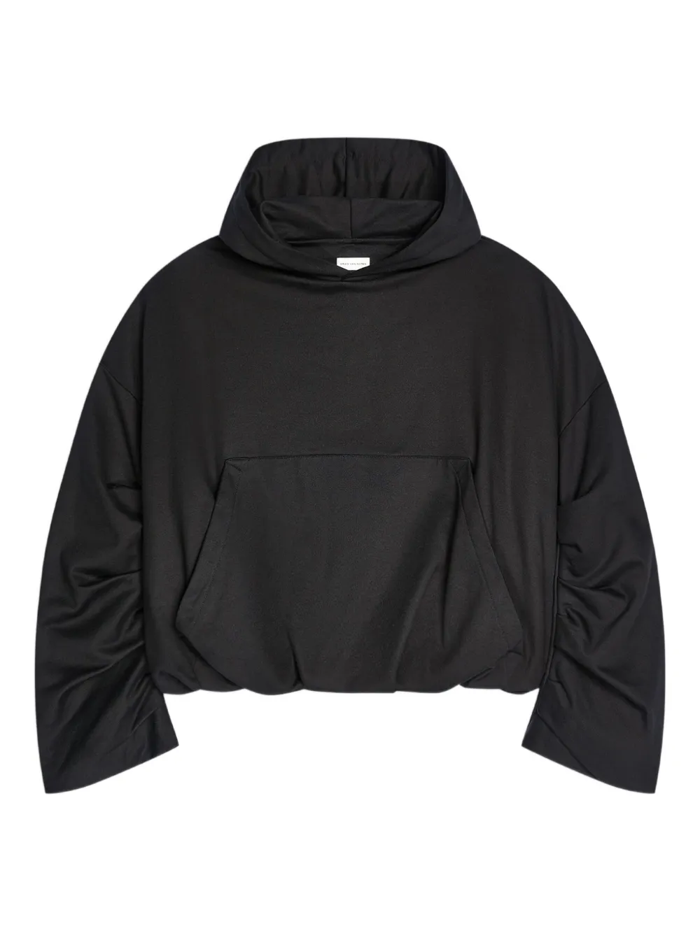 DRIES VAN NOTEN draped balloon-sleeve hoodie Zwart