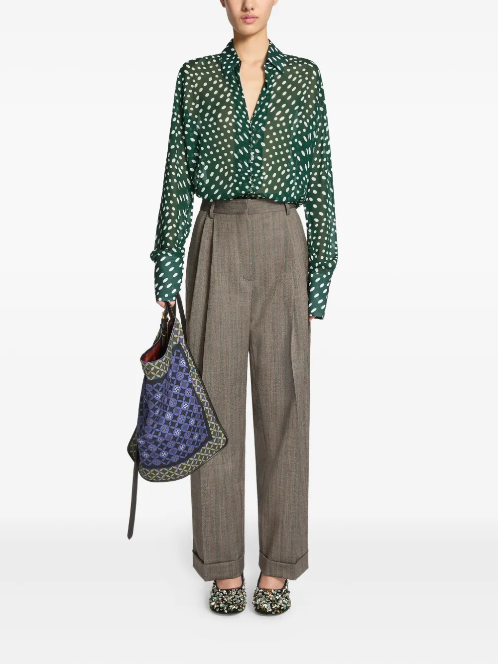 DRIES VAN NOTEN pleated trousers - Grijs
