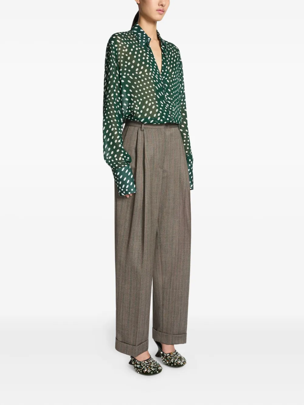 DRIES VAN NOTEN pleated trousers Grijs