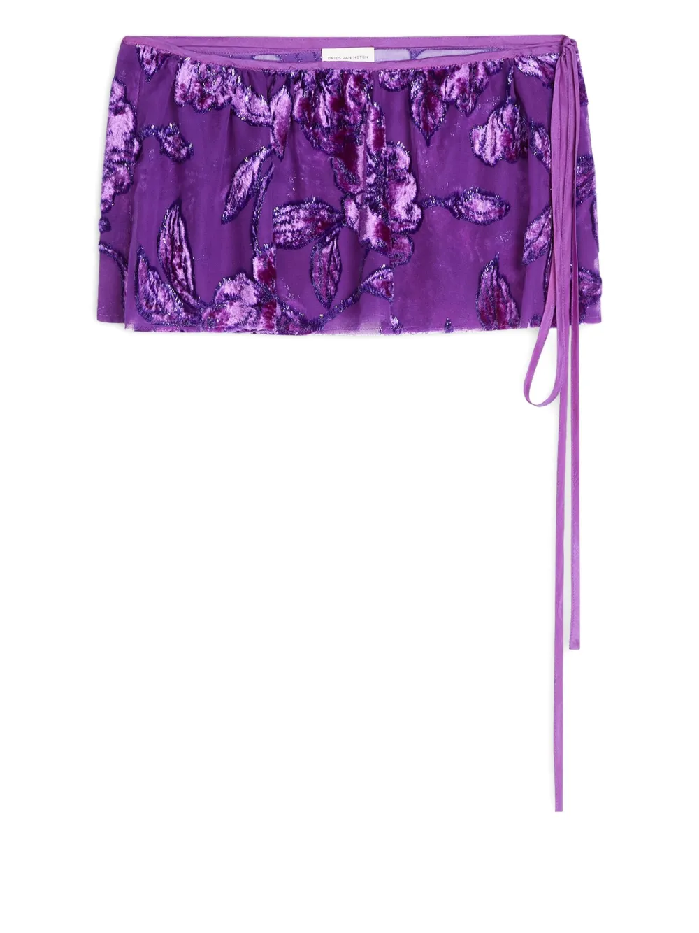 DRIES VAN NOTEN floral-velvet wrap belt | Purple | Image 1
