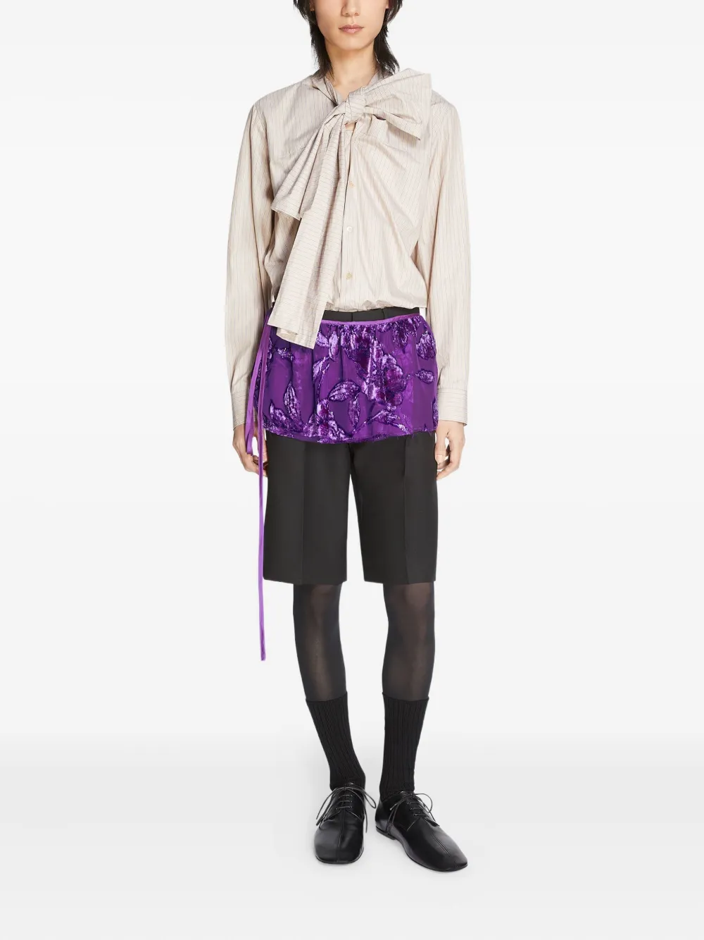 DRIES VAN NOTEN floral-velvet wrap belt | Image 2