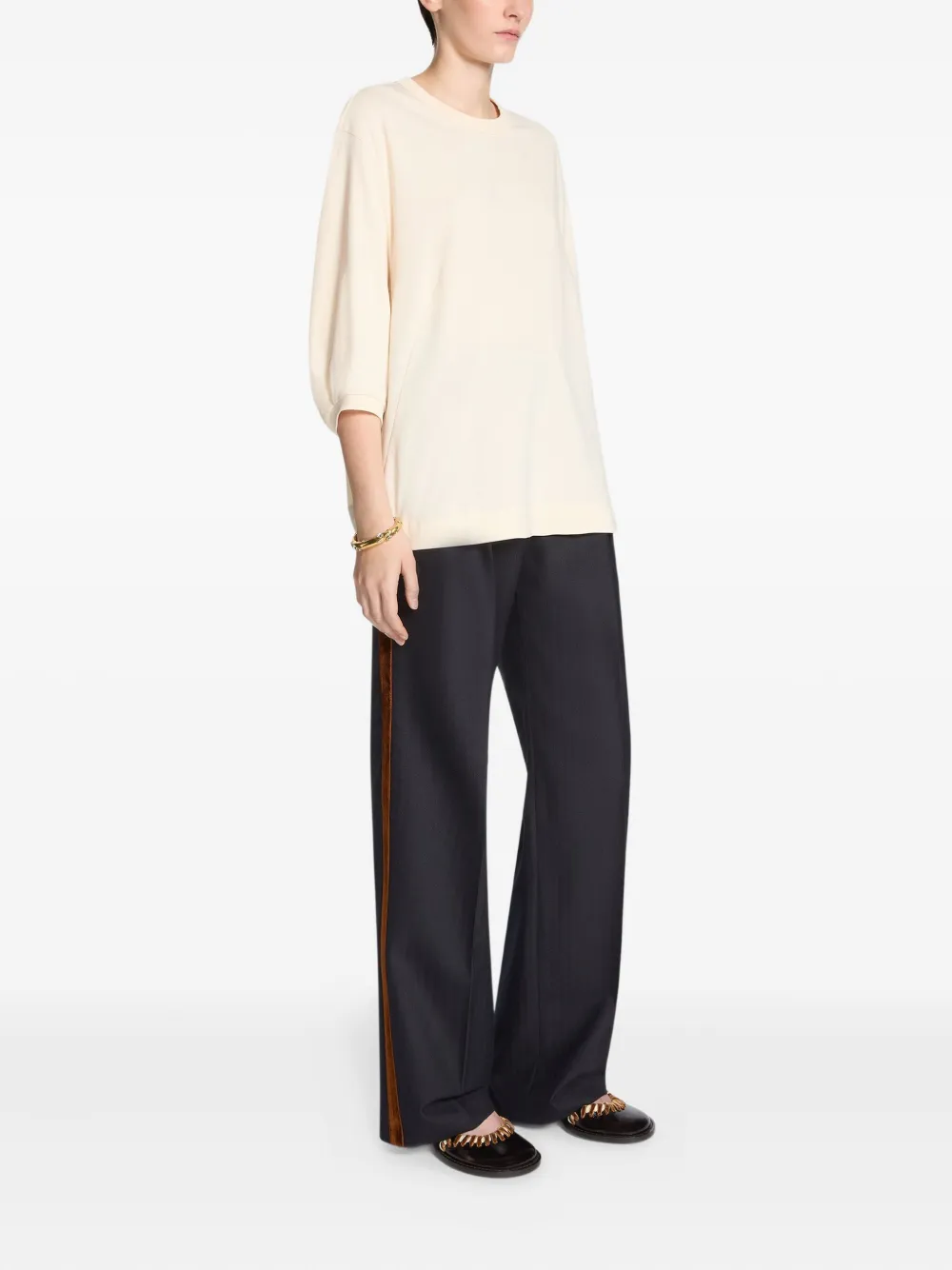 DRIES VAN NOTEN T-shirt met ballonmouwen Beige