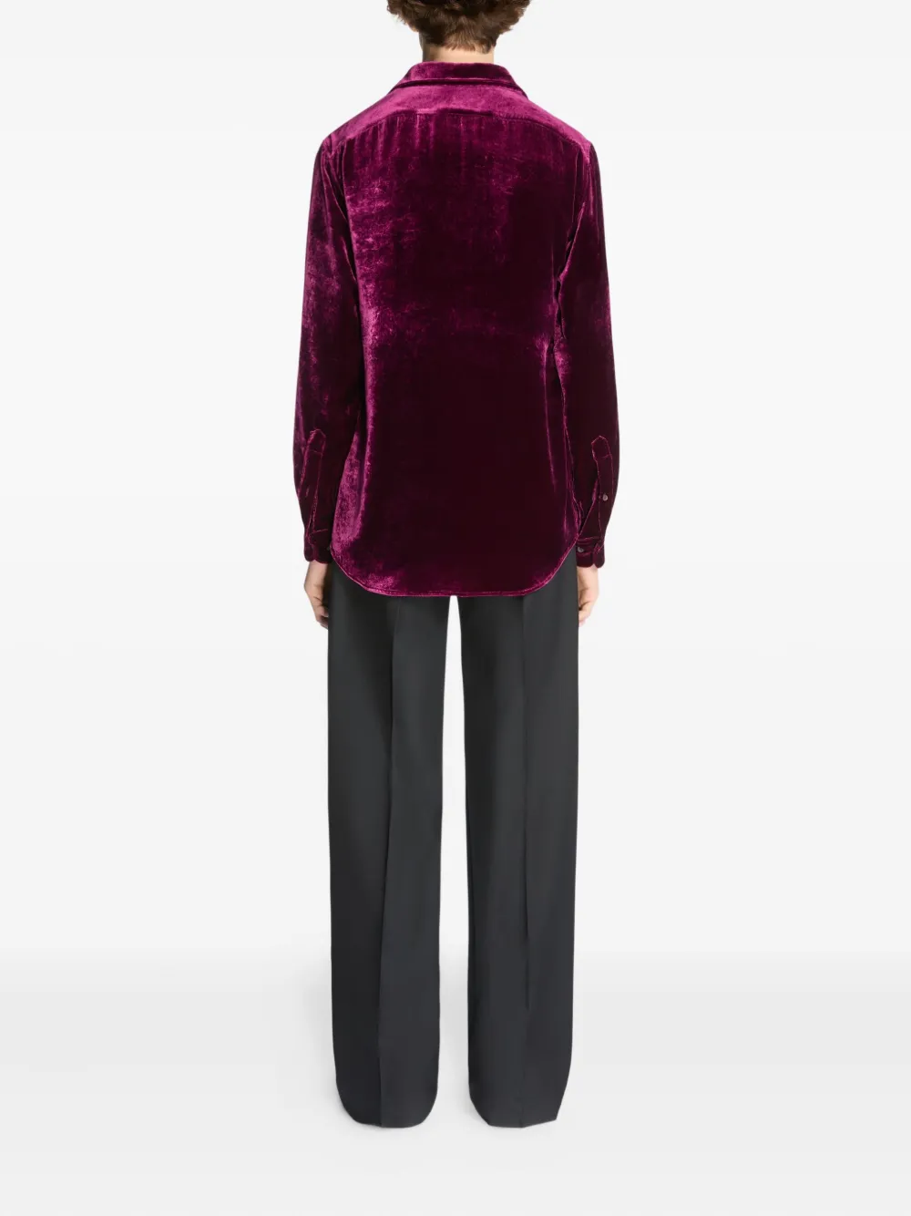 DRIES VAN NOTEN Fluwelen overhemd Paars