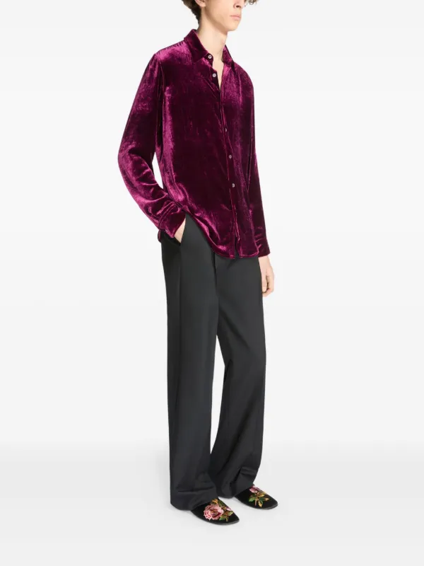 Dries Van Noten 21AW ベルベット ジャケット DRIES VAN NOTEN ベルベット シャツ | パープル | FARFETCH JP