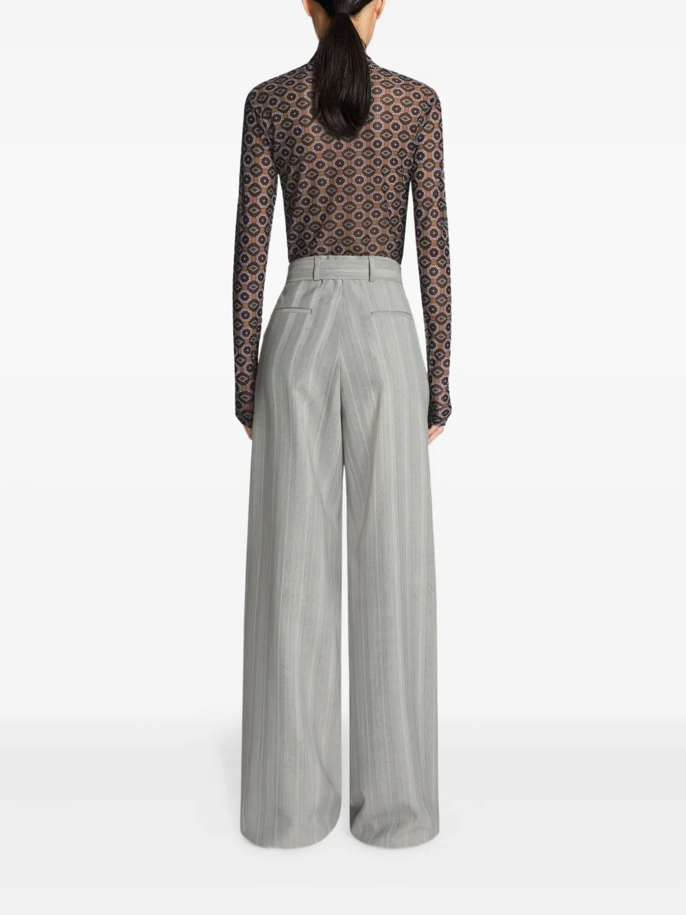 Dries Van Noten Printed Turtleneck Top In Brown