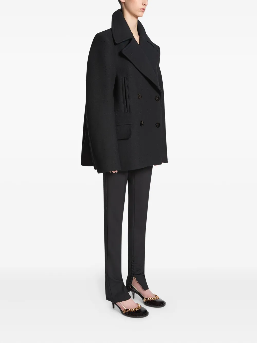 DRIES VAN NOTEN double-breasted wool-blend jacket Zwart