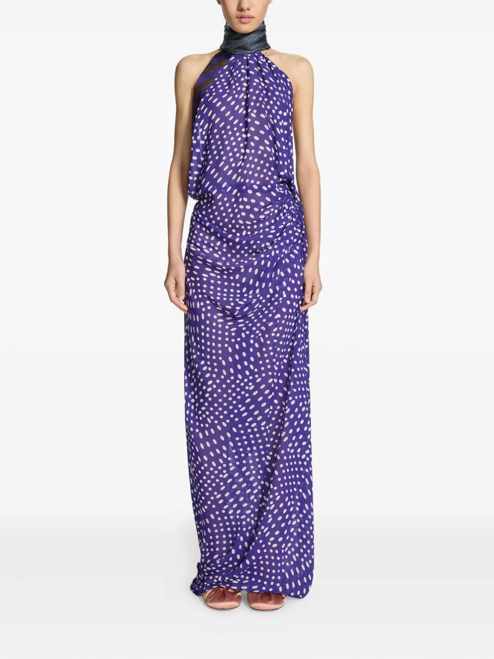 DRIES VAN NOTEN spotted maxi dress - Paars