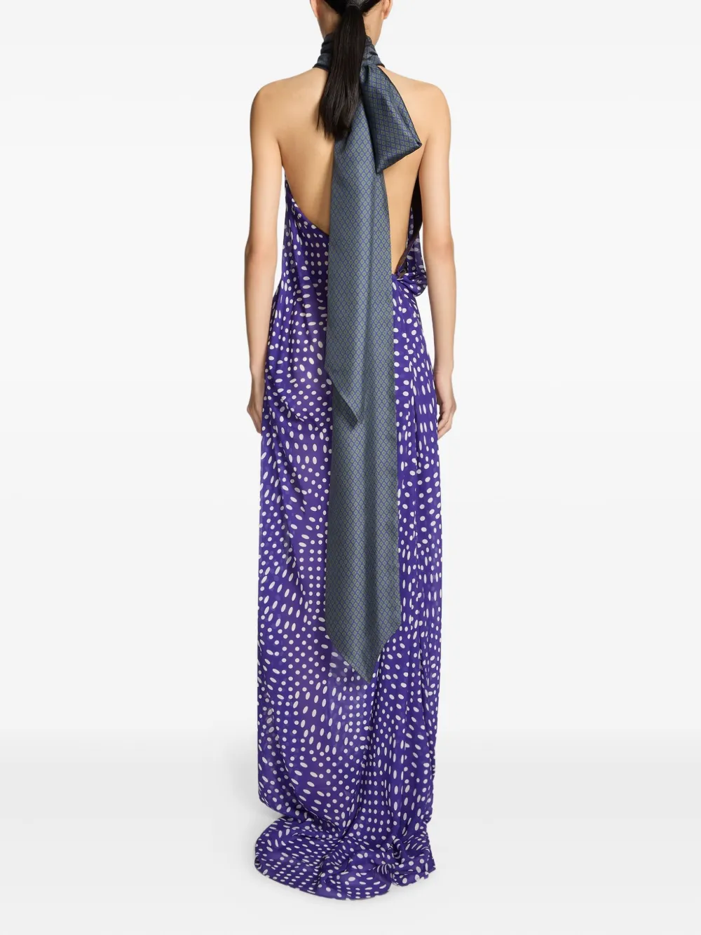 DRIES VAN NOTEN spotted maxi dress Paars