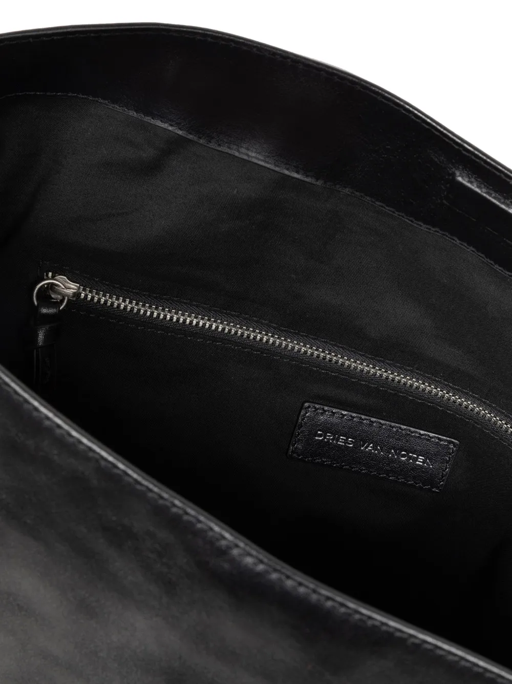 DRIES VAN NOTEN leather messenger bag Zwart