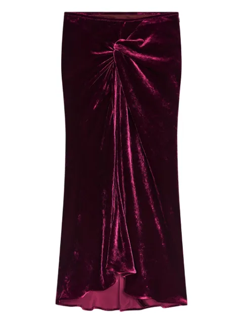 DRIES VAN NOTEN knot-detail draped midi skirt