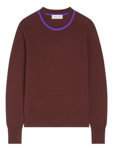 DRIES VAN NOTEN contrast-trim cashmere sweater