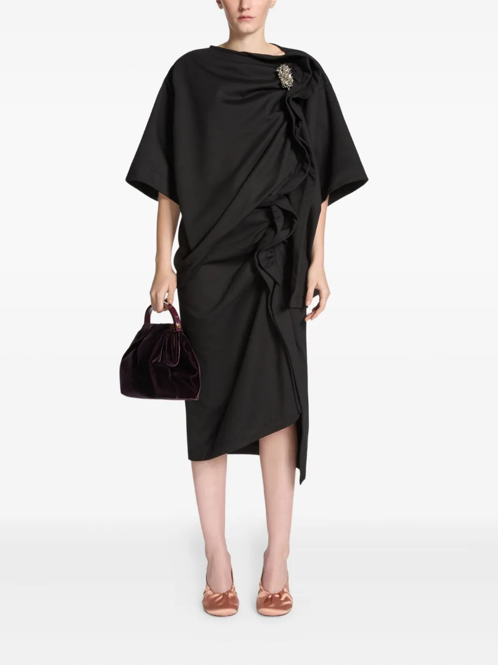 DRIES VAN NOTEN Asymmetrische midi-rok - Zwart